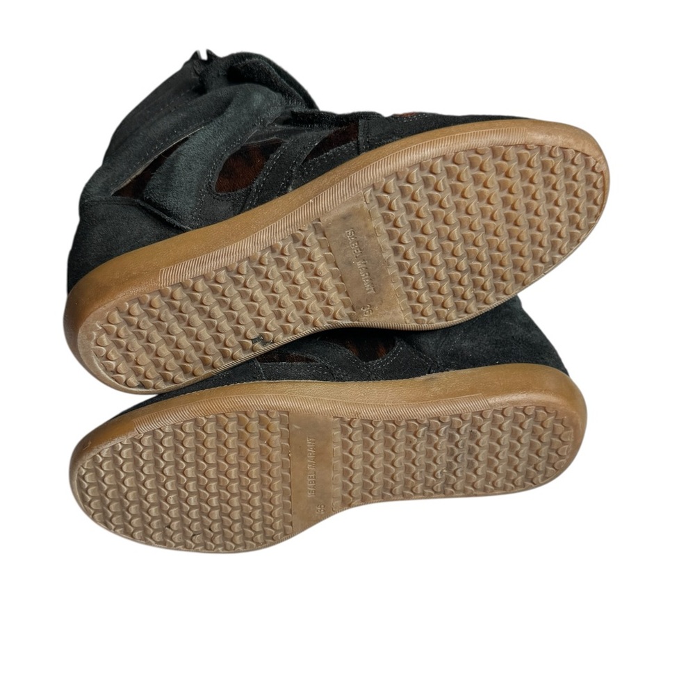 Isabel Marant Bekett Leather Wedge High Top Pony Over Basket Sneakers Womens 36 - Picture 7 of 10